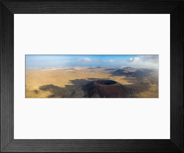 Framed Print : Vulcan Fuerteventura Calderon Hondo and volcanic mountain. Drone Shot Canary Island, Spain