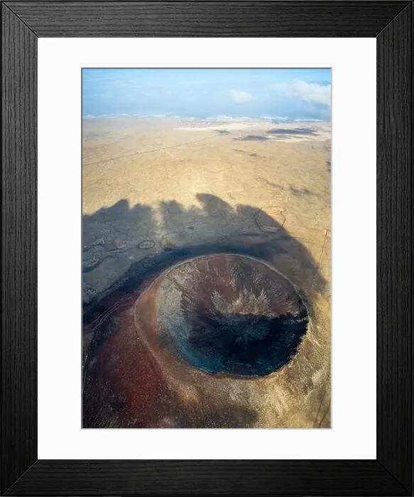 Framed Print : Vulcan Fuerteventura Calderon Hondo and volcanic mountain. Drone Shot Canary Island, Spain Framed Print : Vulcan Fuerteventura Calderon Hondo and volcanic mountain. Drone Shot Canary Island, Spain
