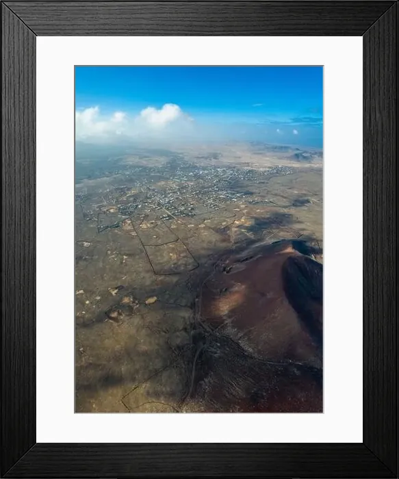 Framed Print : Vulcan Fuerteventura Calderon Hondo and volcanic mountain. Drone Shot Canary Island, Spain Framed Print : Vulcan Fuerteventura Calderon Hondo and volcanic mountain. Drone Shot Canary Island, Spain