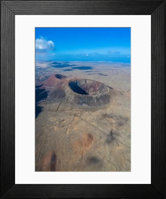Framed Print : Vulcan Fuerteventura Calderon Hondo and volcanic mountain. Drone Shot Canary Island, Spain Framed Print : Vulcan Fuerteventura Calderon Hondo and volcanic mountain. Drone Shot Canary Island, Spain