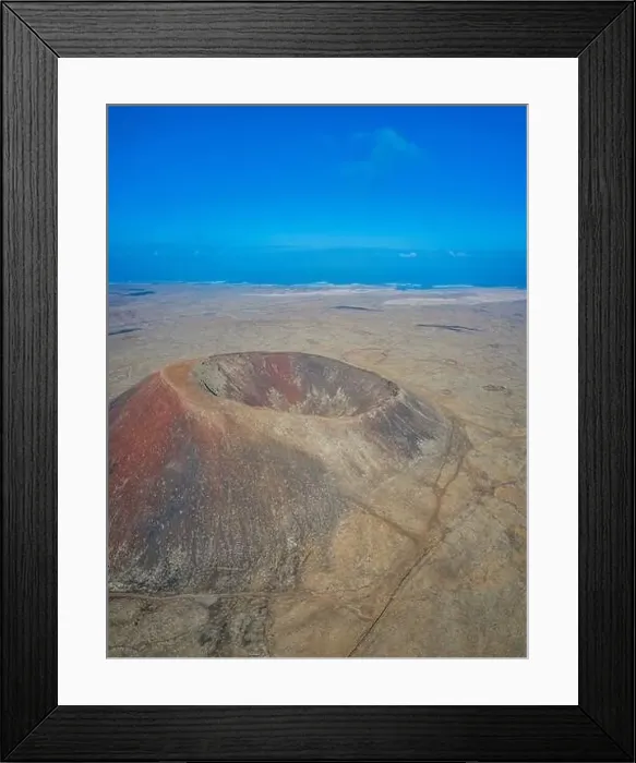 Framed Print : Vulcan Fuerteventura Calderon Hondo and volcanic mountain. Drone Shot Canary Island, Spain Framed Print : Vulcan Fuerteventura Calderon Hondo and volcanic mountain. Drone Shot Canary Island, Spain