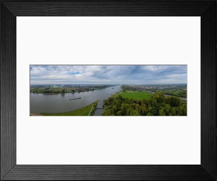 Framed Print : Panoramic view on the Rhine at Leverkusen. Aerial photography by drone Framed Print : Panoramic view on the Rhine at Leverkusen. Aerial photography by drone
