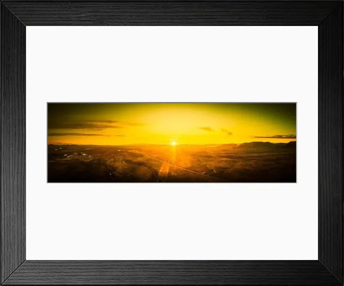 Framed Print : Drone panorama of a sunset over the Sonoran desert of Arizona with partly cloudy skies Framed Print : Drone panorama of a sunset over the Sonoran desert of Arizona with partly cloudy skies