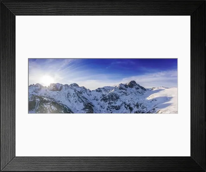 Framed Print : Beautiful view from drone to the snow mountain. Mountain peak Maliovica in Rila, Bulgaria Framed Print : Beautiful view from drone to the snow mountain. Mountain peak Maliovica in Rila, Bulgaria