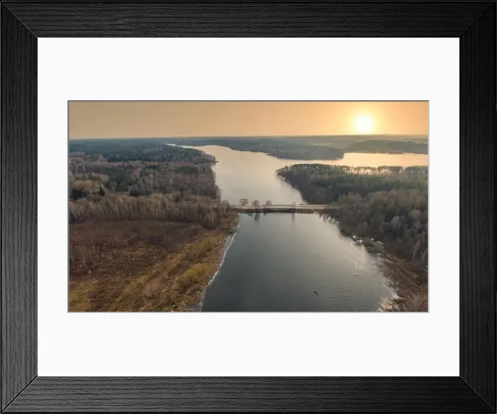 Framed Print : rivers and lakes in the forest. Late fall. Shot on a drone Framed Print : rivers and lakes in the forest. Late fall. Shot on a drone