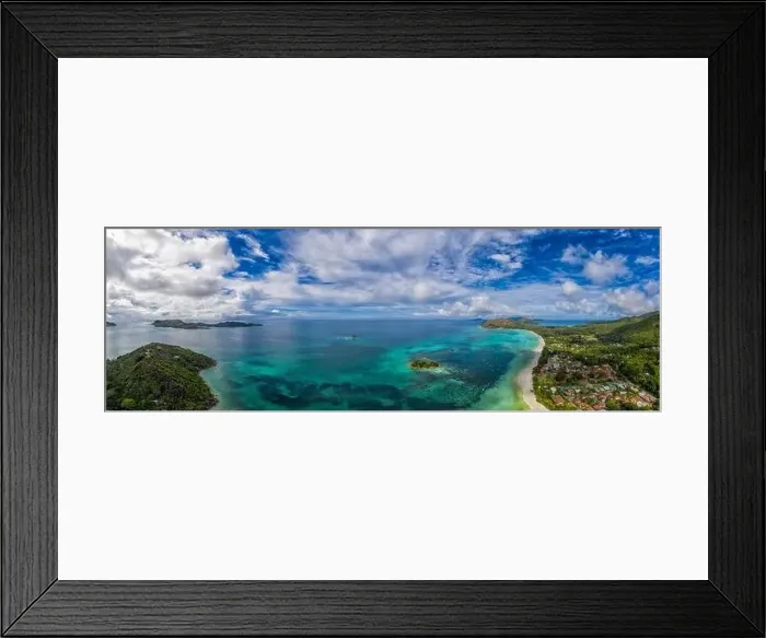 Framed Print : seychelles paradise beach aerial drone panorama landscape of praslin island anse volbert Framed Print : seychelles paradise beach aerial drone panorama landscape of praslin island anse volbert