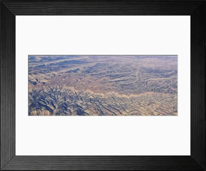 Framed Print : Colorado Rocky Mountains Aerial panoramic views from airplane of abstract Landscapes