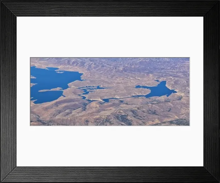 Framed Print : Strawberry Reservoir Bay lake aerial drone view from airplane in Fall by Daniels Summit between Heber Framed Print : Strawberry Reservoir Bay lake aerial drone view from airplane in Fall by Daniels Summit between Heber