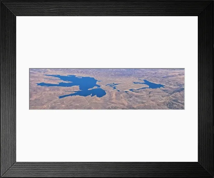 Framed Print : Strawberry Reservoir Bay lake aerial drone view from airplane in Fall by Daniels Summit between Heber Framed Print : Strawberry Reservoir Bay lake aerial drone view from airplane in Fall by Daniels Summit between Heber