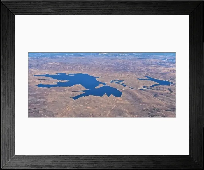 Framed Print : Strawberry Reservoir Bay lake aerial drone view from airplane in Fall by Daniels Summit between Heber Framed Print : Strawberry Reservoir Bay lake aerial drone view from airplane in Fall by Daniels Summit between Heber