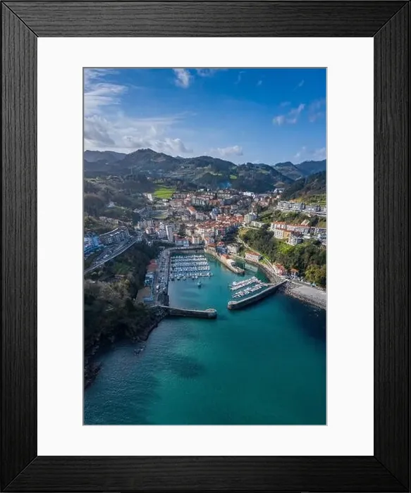 Framed Print : Port of Mutriku aerial view, Gipuzkoa, Basque Country Framed Print : Port of Mutriku aerial view, Gipuzkoa, Basque Country
