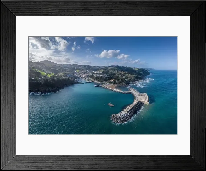Framed Print : Port of Mutriku aerial view, Gipuzkoa, Basque Country Framed Print : Port of Mutriku aerial view, Gipuzkoa, Basque Country