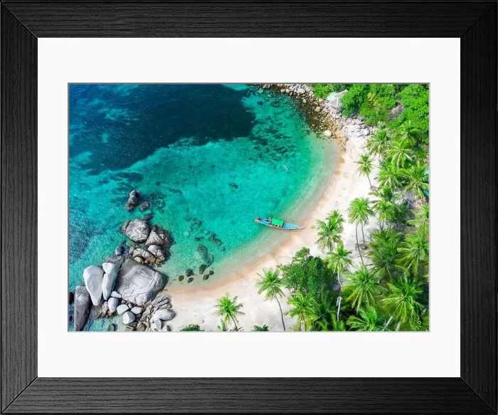 Framed Print : Aerial view Sai Nuan beach, koh Tao, Thailand Framed Print : Aerial view Sai Nuan beach, koh Tao, Thailand