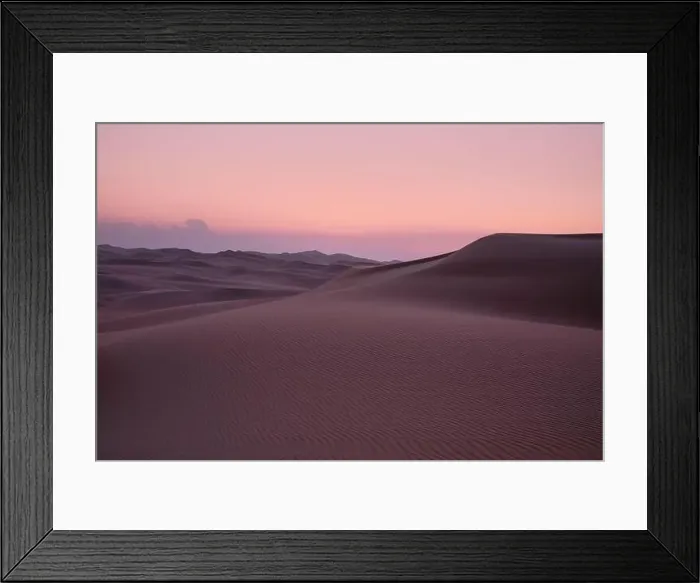 Framed Print : Abstract view of sand dunes in the desert at sunset. Liwa desert, Empty Quarter, United Arab Emirates