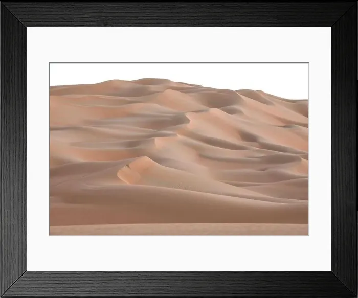 Framed Print : Abstract view of sand dunes in the desert at sunrise. Liwa desert, Empty Quarter, United Arab Emirates Framed Print : Abstract view of sand dunes in the desert at sunrise. Liwa desert, Empty Quarter, United Arab Emirates