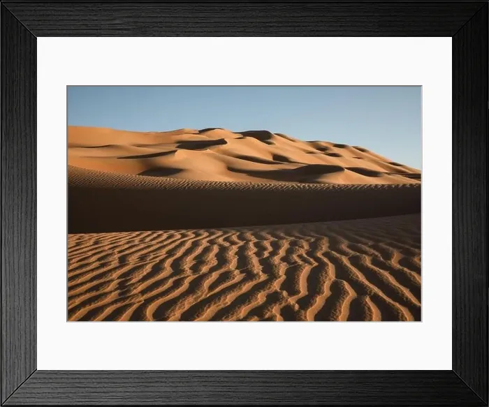 Framed Print : Abstract view of sand dunes in the desert at sunrise. Liwa desert, Empty Quarter, United Arab Emirates Framed Print : Abstract view of sand dunes in the desert at sunrise. Liwa desert, Empty Quarter, United Arab Emirates
