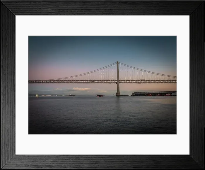 Framed Print : Drone flying at East Bay Bridge, San Francisco Framed Print : Drone flying at East Bay Bridge, San Francisco