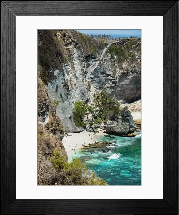 Framed Print : BALI, INDONESIA - DECEMBER 19, 2019: Drone view of Diamond beach Framed Print : BALI, INDONESIA - DECEMBER 19, 2019: Drone view of Diamond beach