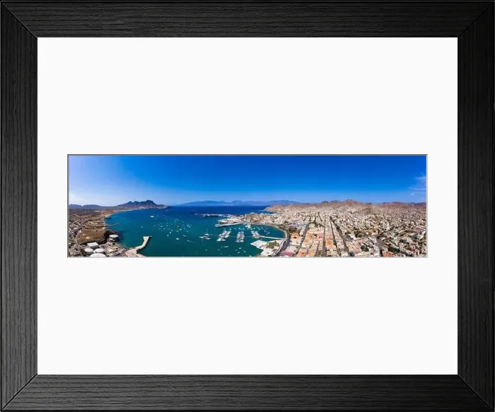 Framed Print : Aerial view of Laginha beach in Mindelo city in Sao Vicente Island in Cape Verde Framed Print : Aerial view of Laginha beach in Mindelo city in Sao Vicente Island in Cape Verde