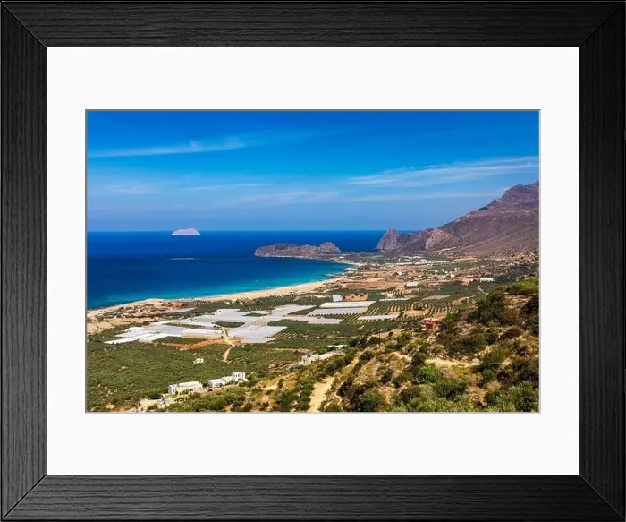 Framed Print : Shot of beautiful turquoise beach Falasarna (Falassarna) in Crete Framed Print : Shot of beautiful turquoise beach Falasarna (Falassarna) in Crete