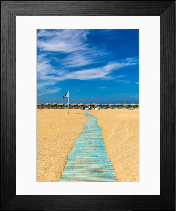 Framed Print : Shot of beautiful turquoise beach Falasarna (Falassarna) in Crete Framed Print : Shot of beautiful turquoise beach Falasarna (Falassarna) in Crete