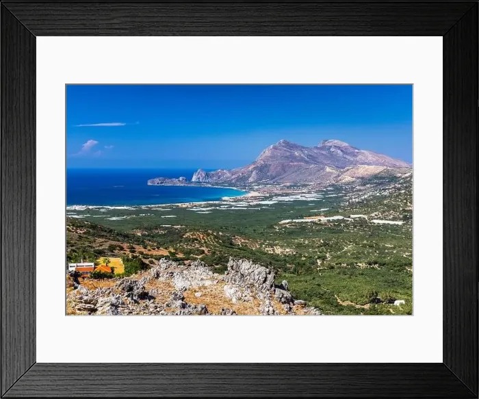 Framed Print : Shot of beautiful turquoise beach Falasarna (Falassarna) in Crete Framed Print : Shot of beautiful turquoise beach Falasarna (Falassarna) in Crete