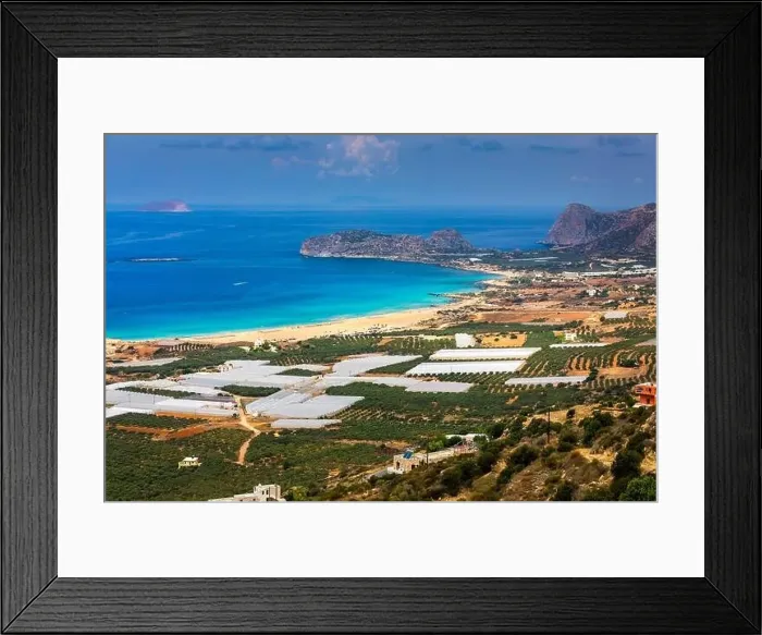 Framed Print : Shot of beautiful turquoise beach Falasarna (Falassarna) in Crete Framed Print : Shot of beautiful turquoise beach Falasarna (Falassarna) in Crete