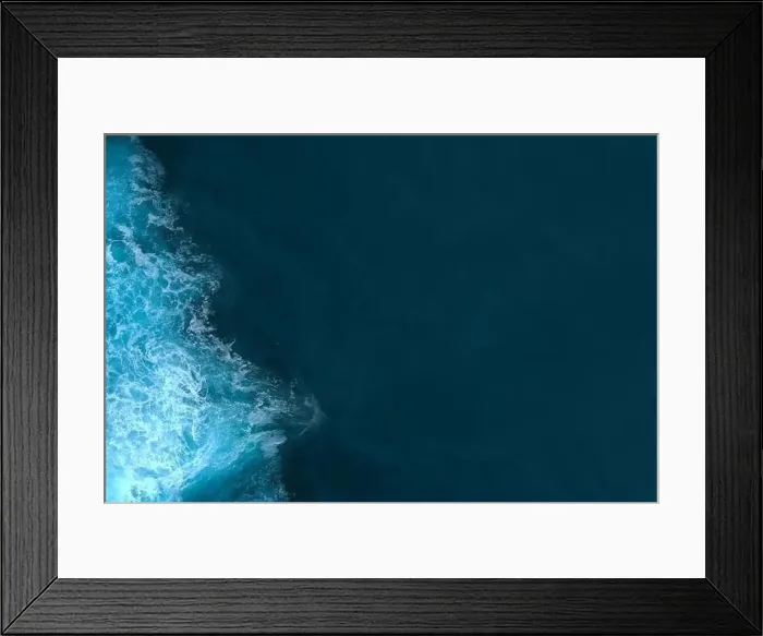 Framed Print : Aerial view to sea landscape, sea water with waves. Dramatic colors photo. Image with place for text