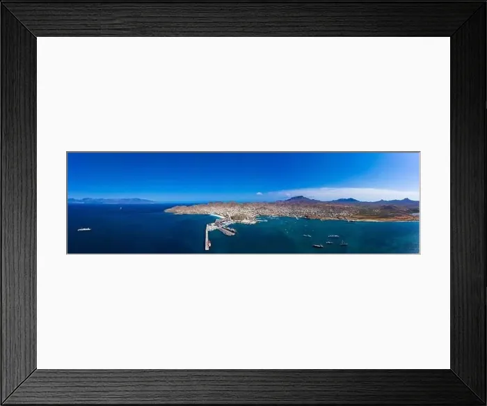 Framed Print : Aerial view of Laginha beach in Mindelo city in Sao Vicente Island in Cape Verde Framed Print : Aerial view of Laginha beach in Mindelo city in Sao Vicente Island in Cape Verde