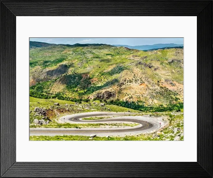 Framed Print : Winding road to Nemrut Dagi in the mountains of Turkey Framed Print : Winding road to Nemrut Dagi in the mountains of Turkey