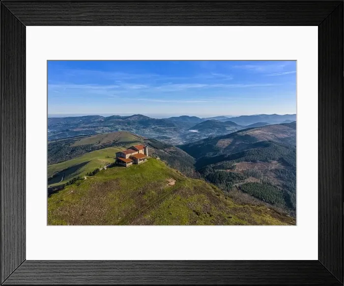 Framed Print : Hermitage in Kolitza mount in Balmaseda, Basque Country, Spain Framed Print : Hermitage in Kolitza mount in Balmaseda, Basque Country, Spain