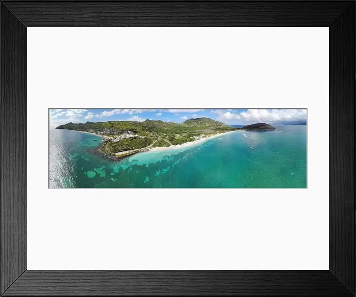 Framed Print : ST KITTS, ST KITTS AND NEVIS -24 NOV 2019- Aerial panoramic view of Christopher Harbor and the Caribbean Sea Framed Print : ST KITTS, ST KITTS AND NEVIS -24 NOV 2019- Aerial panoramic view of Christopher Harbor and the Caribbean Sea