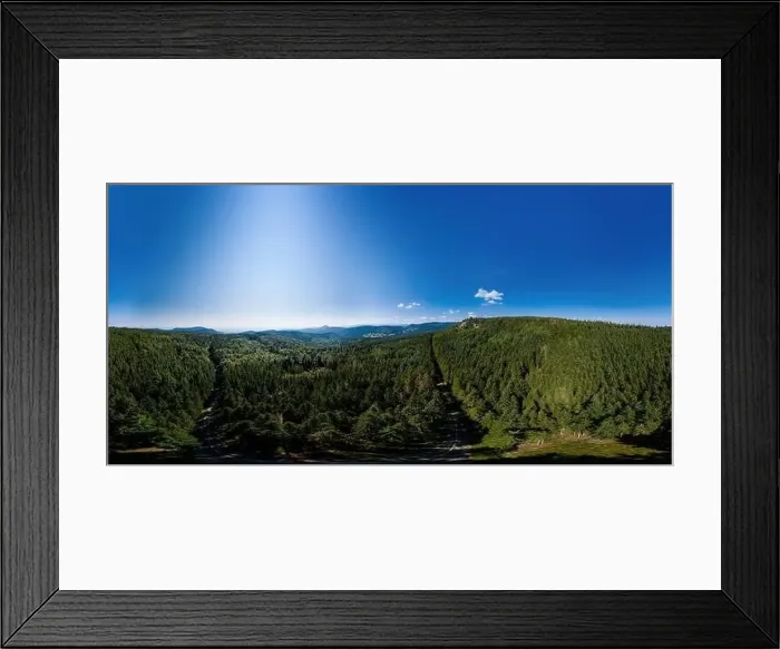Framed Print : Aerial drone 360-degree panoramic view of Vosges mountains. Alsace, France Framed Print : Aerial drone 360-degree panoramic view of Vosges mountains. Alsace, France