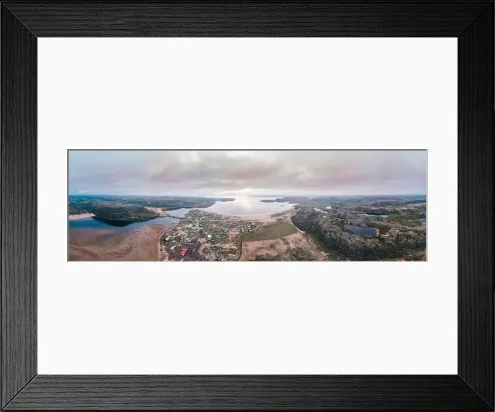 Framed Print : Panorama of village Teriberka Murmansk Russia. Aerial top view Framed Print : Panorama of village Teriberka Murmansk Russia. Aerial top view