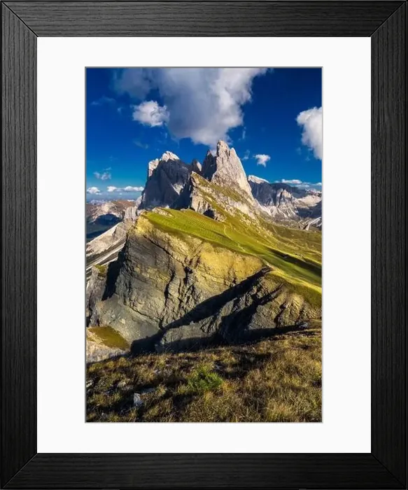 Framed Print : View on Seceda peak. Trentino Alto Adige Framed Print : View on Seceda peak. Trentino Alto Adige
