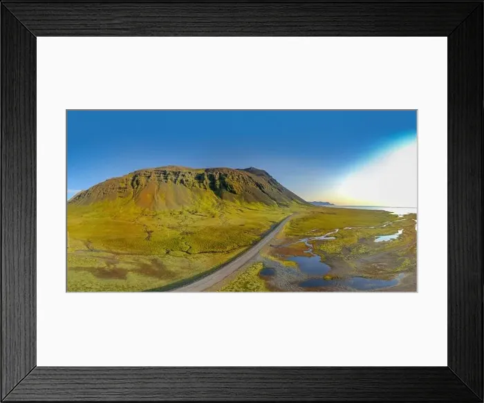 Framed Print : Icelandic aerial landscape. Vestrahorn mountain on a sunny day Framed Print : Icelandic aerial landscape. Vestrahorn mountain on a sunny day