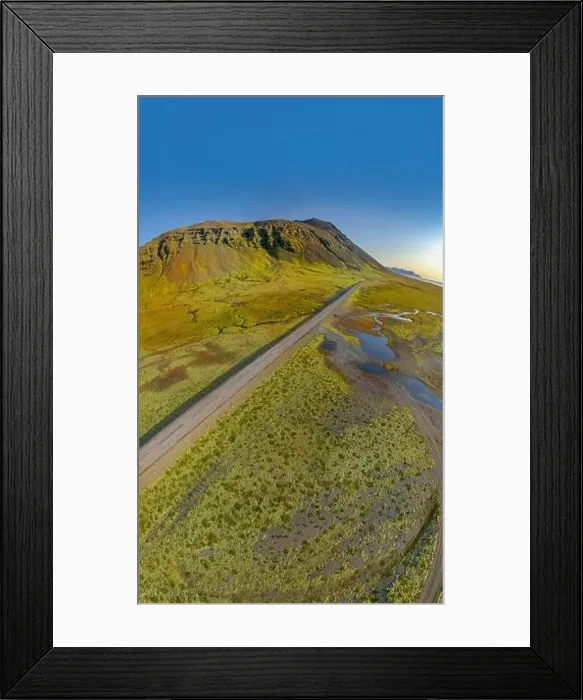 Framed Print : Icelandic aerial landscape. Vestrahorn mountain on a sunny day Framed Print : Icelandic aerial landscape. Vestrahorn mountain on a sunny day