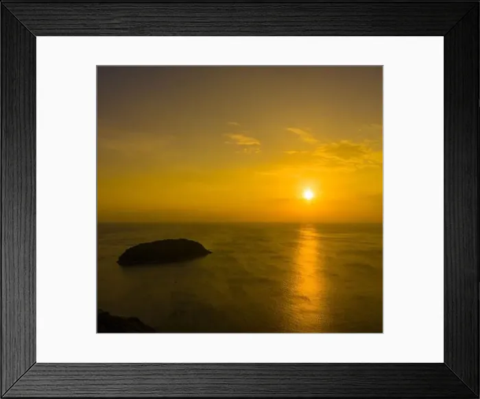 Framed Print : aerial view sunset above Nai Harn beach Framed Print : aerial view sunset above Nai Harn beach
