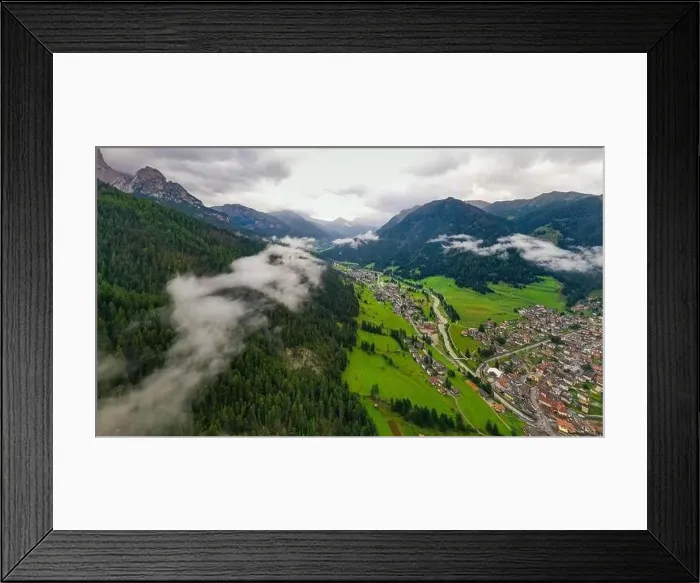 Framed Print : Beautiful aerial panoramic view of the Dolomites Alps Framed Print : Beautiful aerial panoramic view of the Dolomites Alps