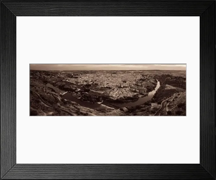 Framed Print : Panorama aerial view of Toledo city skyline with historical buildings in Spain Framed Print : Panorama aerial view of Toledo city skyline with historical buildings in Spain