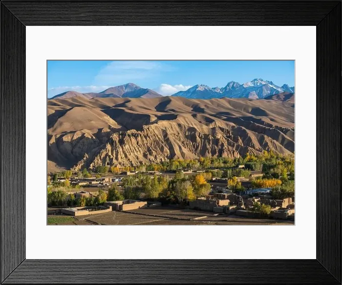Framed Print : View by drone over Bamyan, Shahr-e Gholghola (City of Screams) ruins, Bamyan, Afghanistan, Asia Framed Print : View by drone over Bamyan, Shahr-e Gholghola (City of Screams) ruins, Bamyan, Afghanistan, Asia