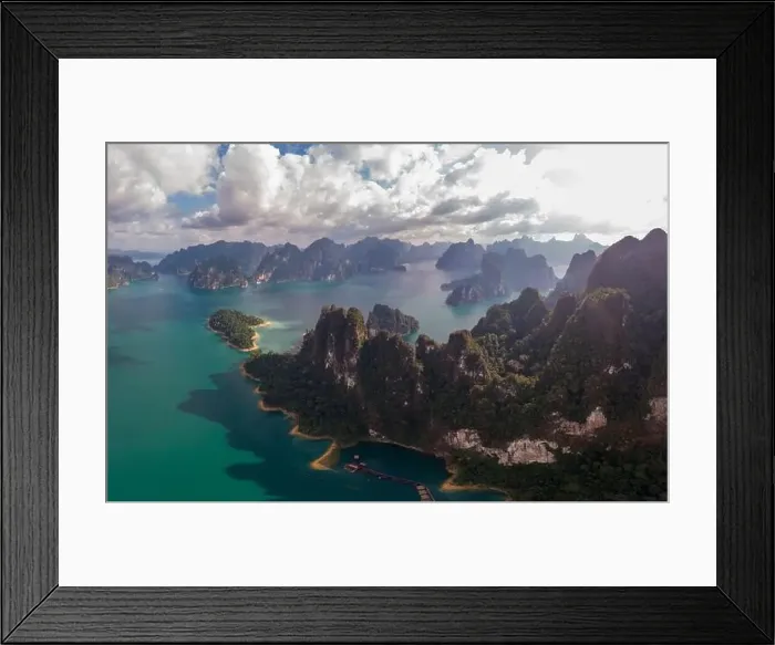 Framed Print : Khao Sok Thailand, drone aerial view over the lake Framed Print : Khao Sok Thailand, drone aerial view over the lake