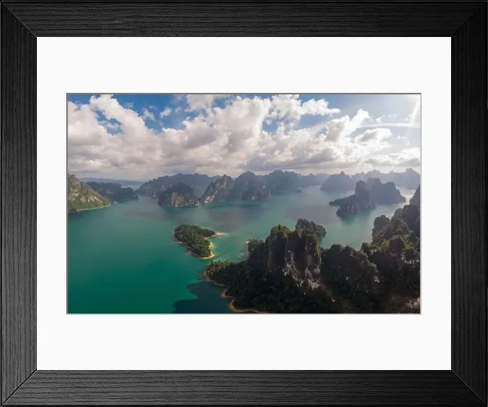 Framed Print : Khao Sok Thailand, drone aerial view over the lake Framed Print : Khao Sok Thailand, drone aerial view over the lake