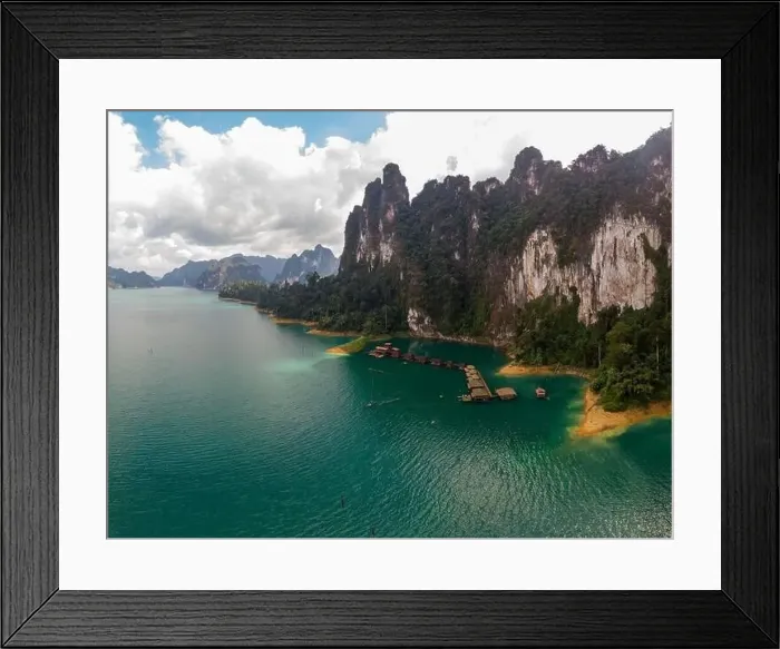 Framed Print : Khao Sok Thailand, drone aerial view over the lake Framed Print : Khao Sok Thailand, drone aerial view over the lake