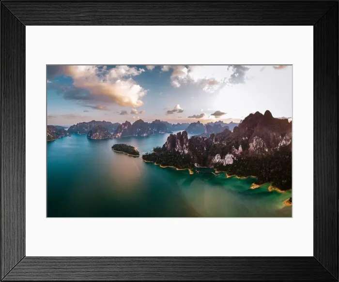 Framed Print : Khao Sok Thailand, drone aerial view over the lake Framed Print : Khao Sok Thailand, drone aerial view over the lake