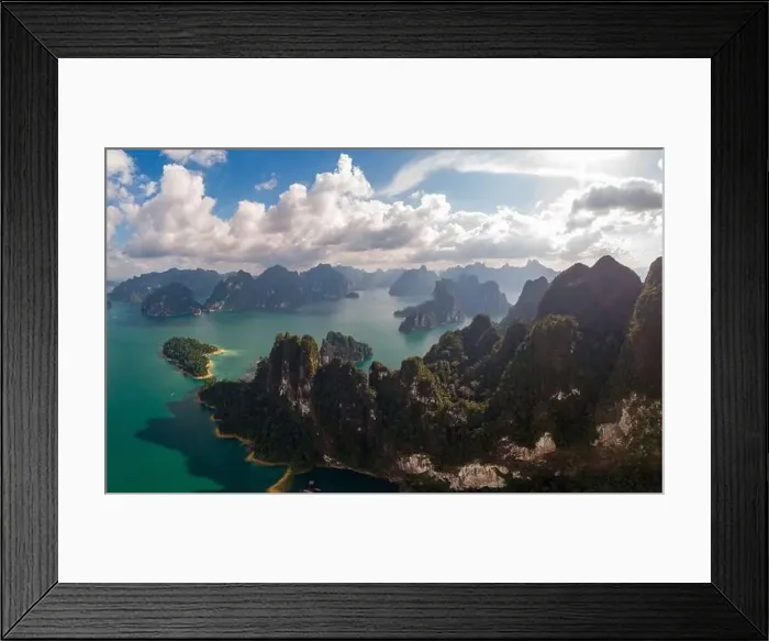 Framed Print : Khao Sok Thailand, drone aerial view over the lake Framed Print : Khao Sok Thailand, drone aerial view over the lake