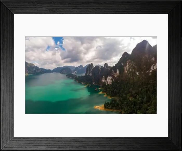 Framed Print : Khao Sok Thailand, drone aerial view over the lake Framed Print : Khao Sok Thailand, drone aerial view over the lake
