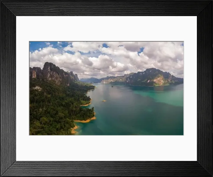 Framed Print : Khao Sok Thailand, drone aerial view over the lake Framed Print : Khao Sok Thailand, drone aerial view over the lake