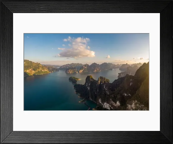 Framed Print : Khao Sok Thailand, drone aerial view over the lake Framed Print : Khao Sok Thailand, drone aerial view over the lake