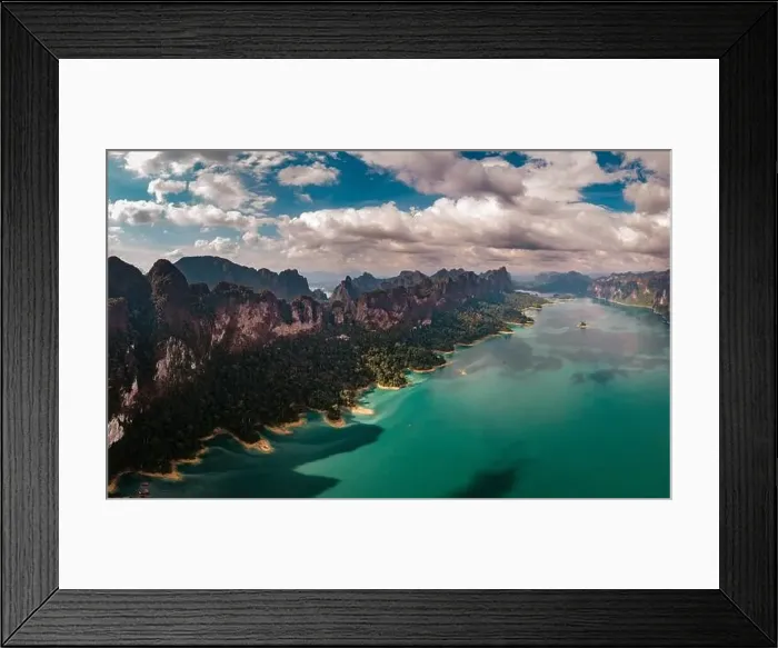 Framed Print : Khao Sok Thailand, drone aerial view over the lake Framed Print : Khao Sok Thailand, drone aerial view over the lake